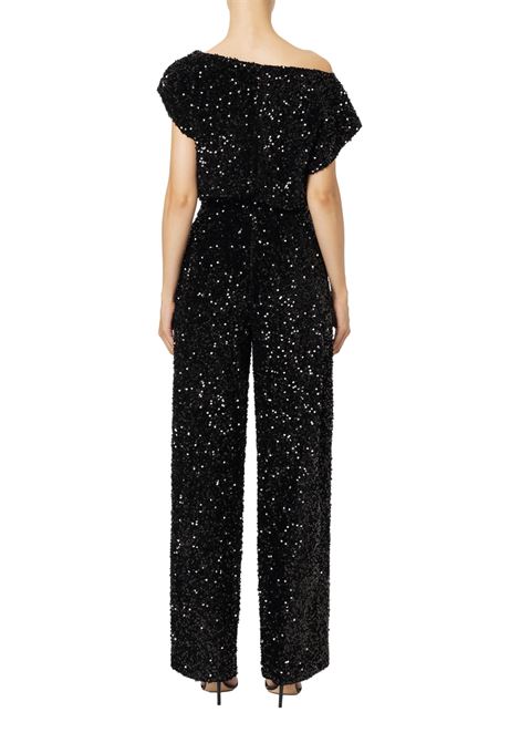 Tuta in ciniglia ricamata con pailettes ELISABETTA FRANCHI | Abiti | TU03347E2110